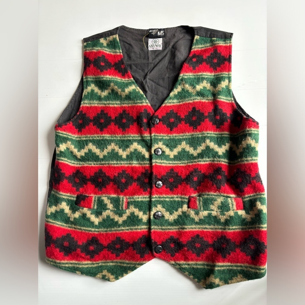 Vintage Wool Vest Large